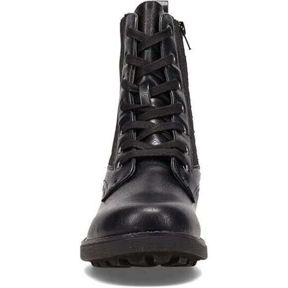 New In Box LifeStride Black Knit Knockout Lace-Up Inside Zip Combat Boots Sz 7W - Picture 3 of 10